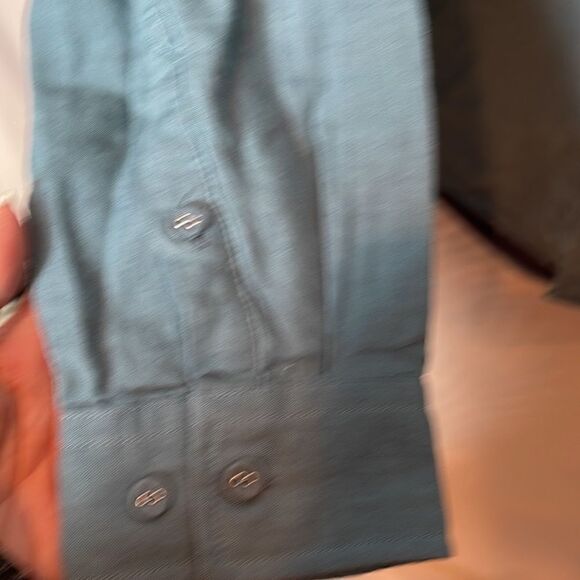 Carbon2Cobolt Teal Blue/Navy Button Down Shirt. Size Large. - Picture 4 of 6